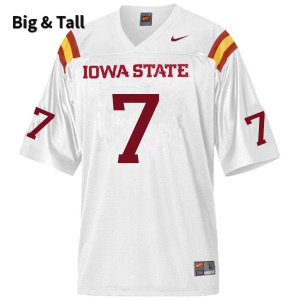 Iowa State Cyclones Men's #7 La'Michael Pettway Nike NCAA Authentic White Big & Tall College Stitched Football Jersey FU42W70OT